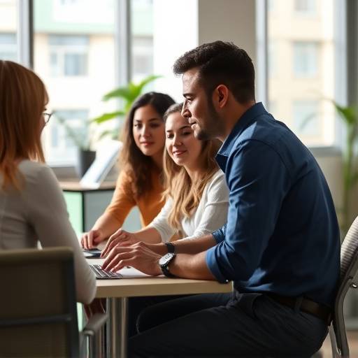 Un equipo de personas trabajando juntas en una oficina