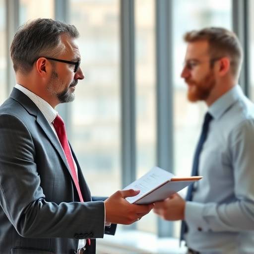 Una consultora explicando una estrategia de negocio a un cliente